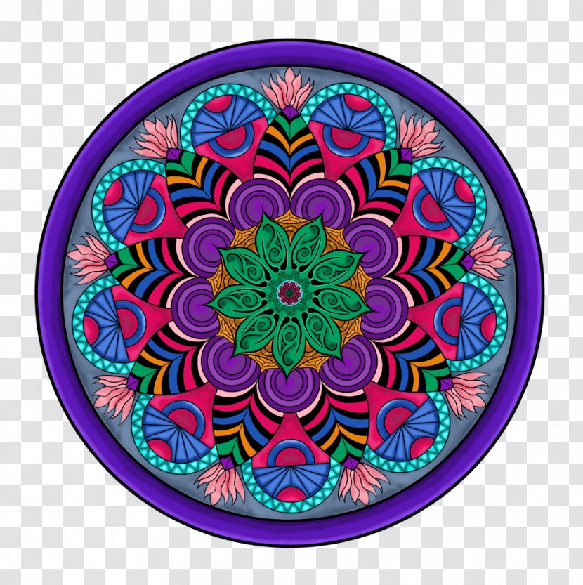 Pattern Mandala Drawing Coloring Book Art - Turquoise - Bohlam Vector Transparent PNG