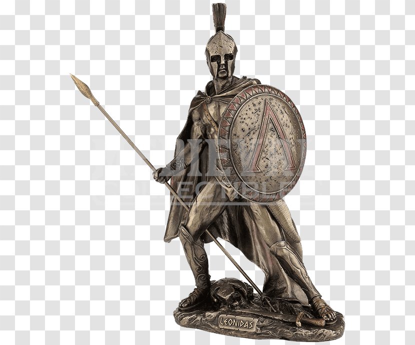 Statue Leonidas Figurine Sparta Bronze Sculpture - Spear - Spartan Warrior Transparent PNG