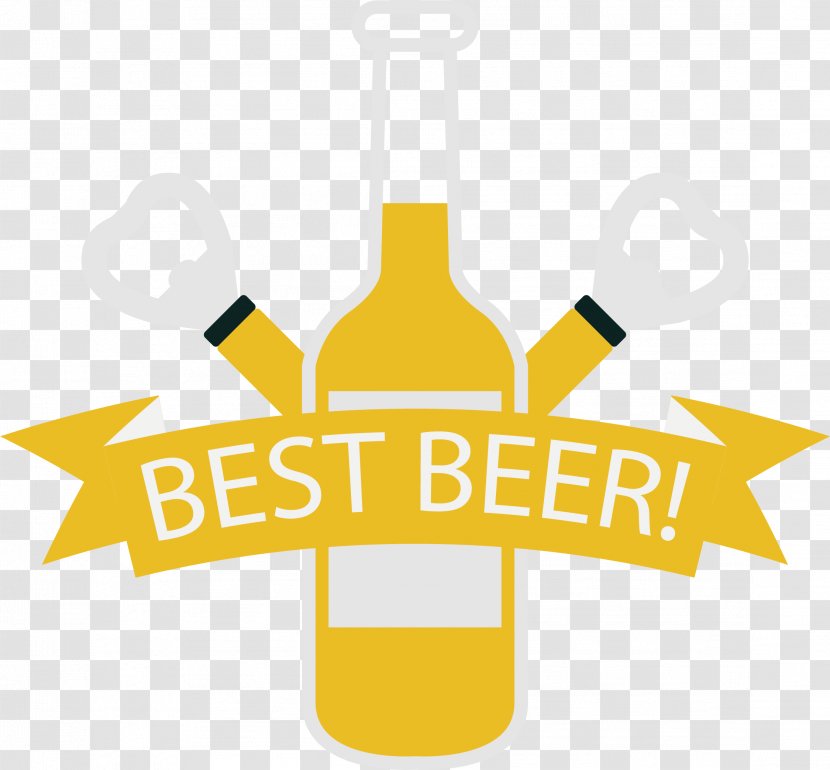 Beer Wine Drink Bottle - Vector Yellow Beverages Transparent PNG