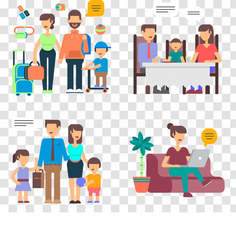 Download Illustration - Learning - 4 Creative Family Illustrator Vector Material Transparent PNG