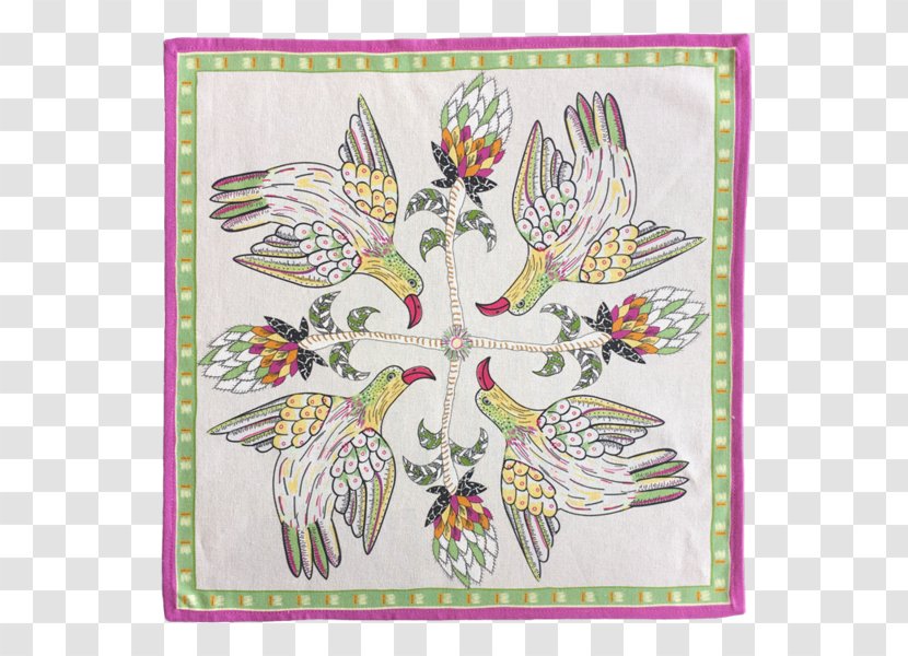 Cloth Napkins Kingfisher Textile Bird Ardmore - Pink Transparent PNG