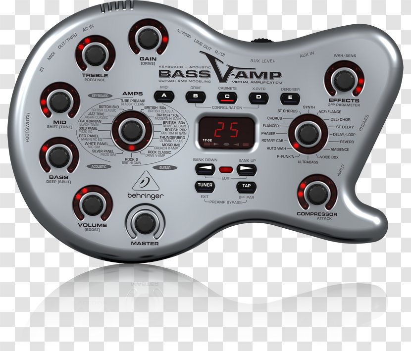 Guitar Amplifier Effects Processors & Pedals BEHRINGER V-Amp 3 - Silhouette - Bass Transparent PNG