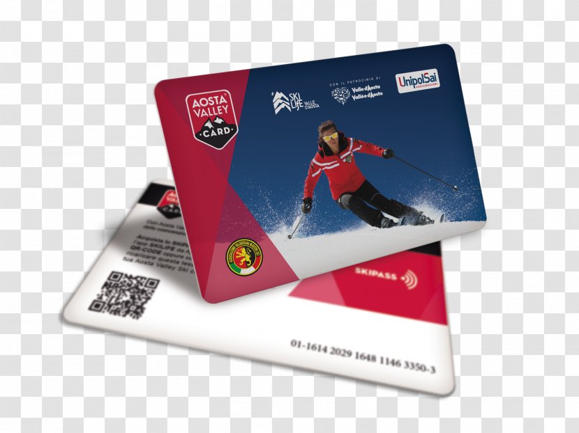 Aosta Valley Card Skiing Lift Ticket Skipass Valle D'Aosta - Brand Transparent PNG