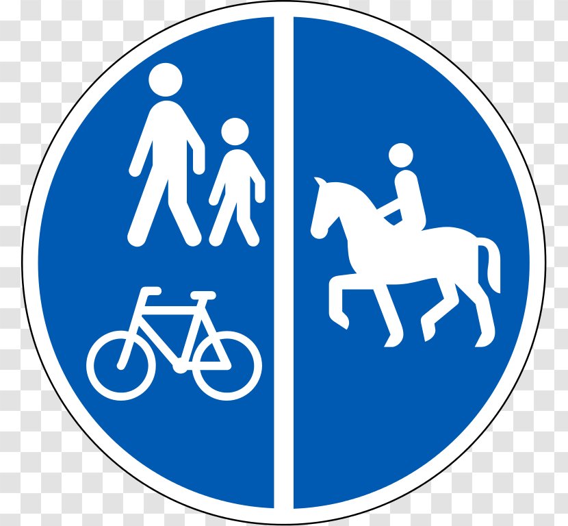 Kombi-Skilte Bicycle Traffic Sign Cycling Segregated Cycle Facilities - Pedestrian Transparent PNG