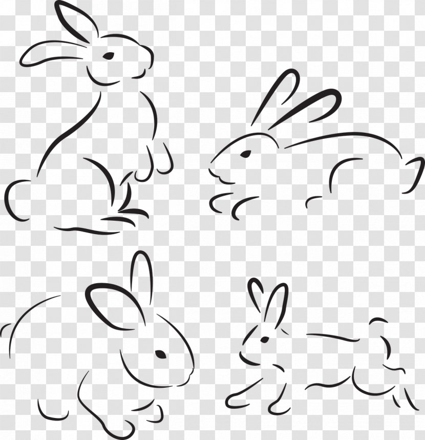 Domestic Rabbit Hare Drawing Clip Art - Rabits And Hares Transparent PNG