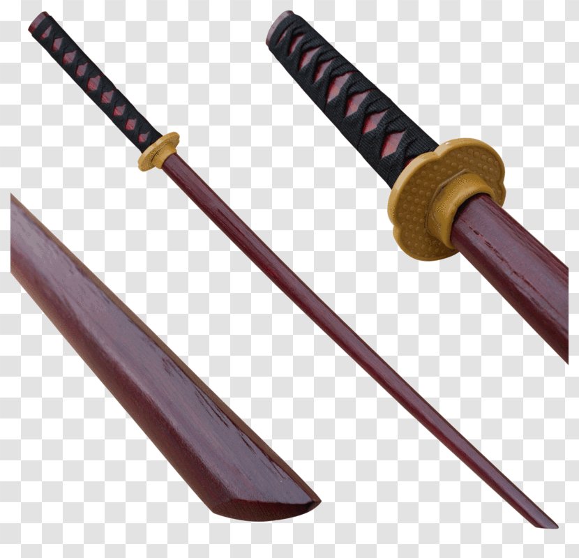 Sword Bokken Katana Waster Blade - Dark Brown Wood Transparent PNG