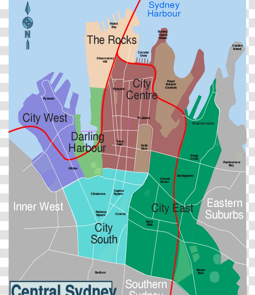 The Domain, Sydney City Map Suburb - Area Transparent PNG