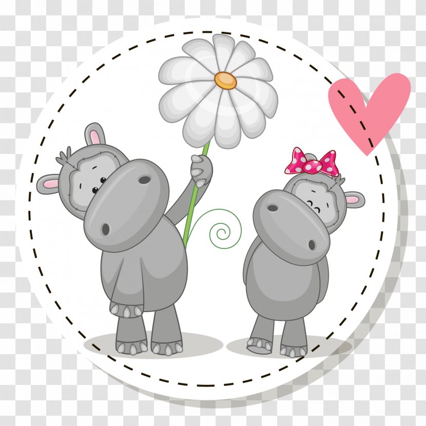 Hippopotamus Cartoon Stock Photography Illustration - Frame - Lovely Hippo Transparent PNG
