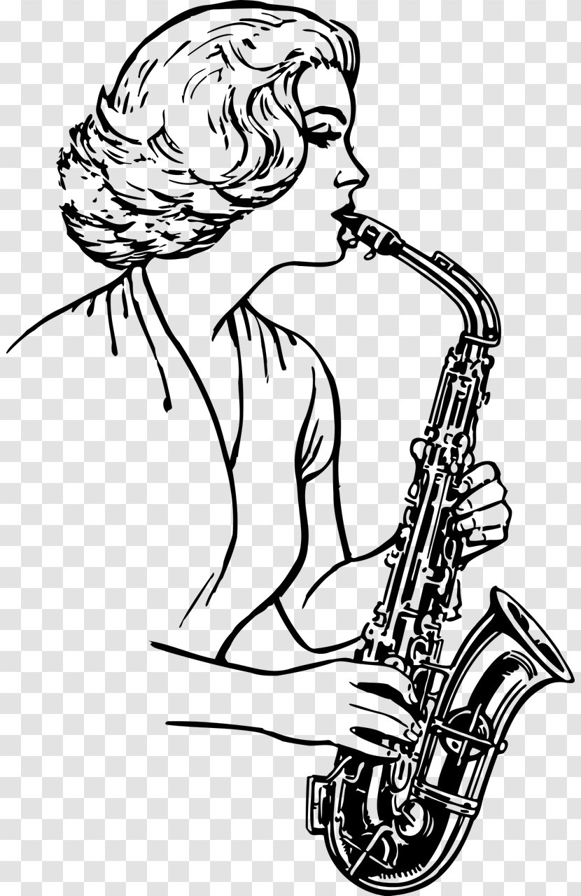 Saxophone Drawing Musical Instruments Clip Art - Cartoon Transparent PNG
