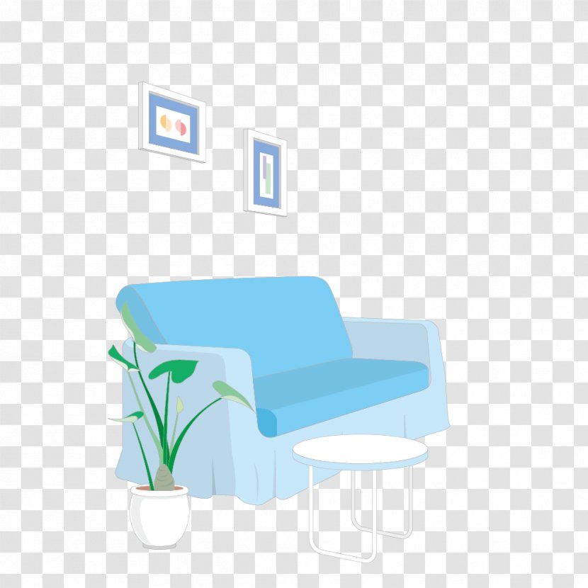 Blue Couch - Table - Creative Sofa At Home Transparent PNG