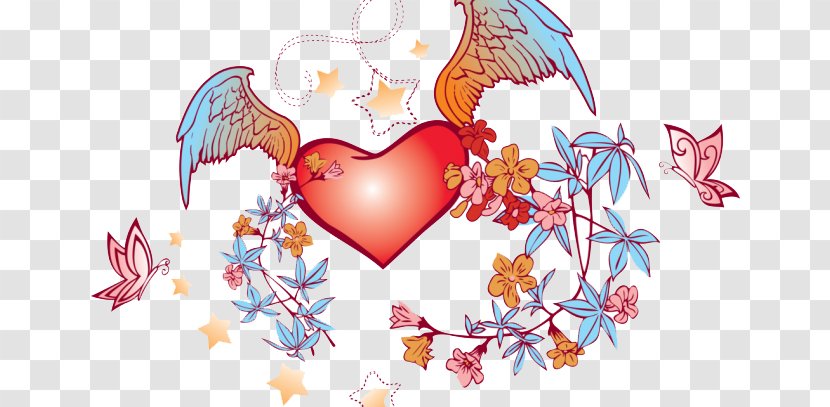 Valentines Day - Cartoon - Flying Flowers Love Material Transparent PNG