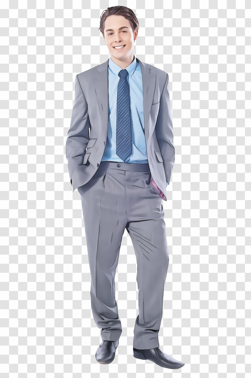 Clothing Suit Standing Blue Formal Wear - Male - Blazer Gentleman Transparent PNG