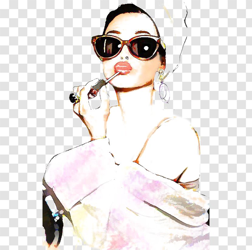 Fashion Illustration Drawing Watercolor Painting - Silhouette - Sunglasses Girls Transparent PNG
