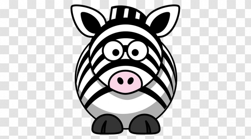 White Cartoon Black Head Snout Transparent PNG