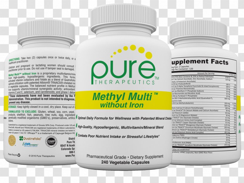Dietary Supplement Capsule Health Magnesium Levomefolic Acid - Pure Veg Transparent PNG