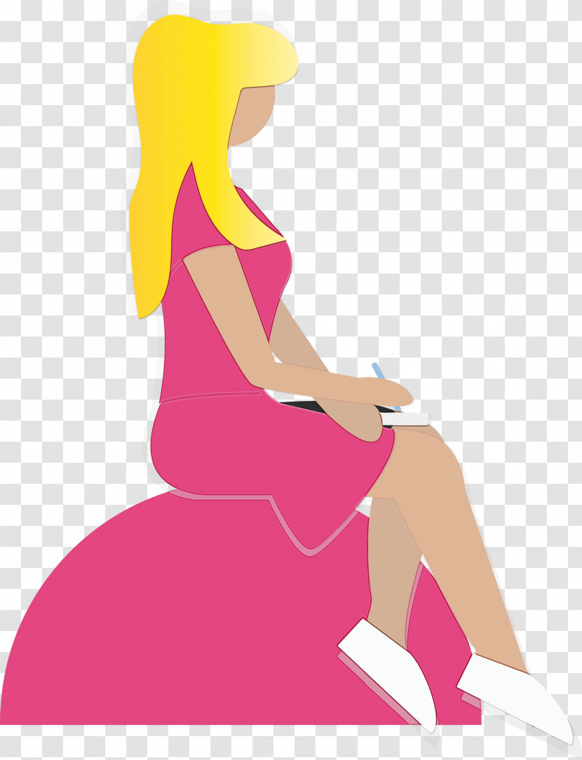 Pink Sitting Kneeling Magenta Shoe Transparent PNG