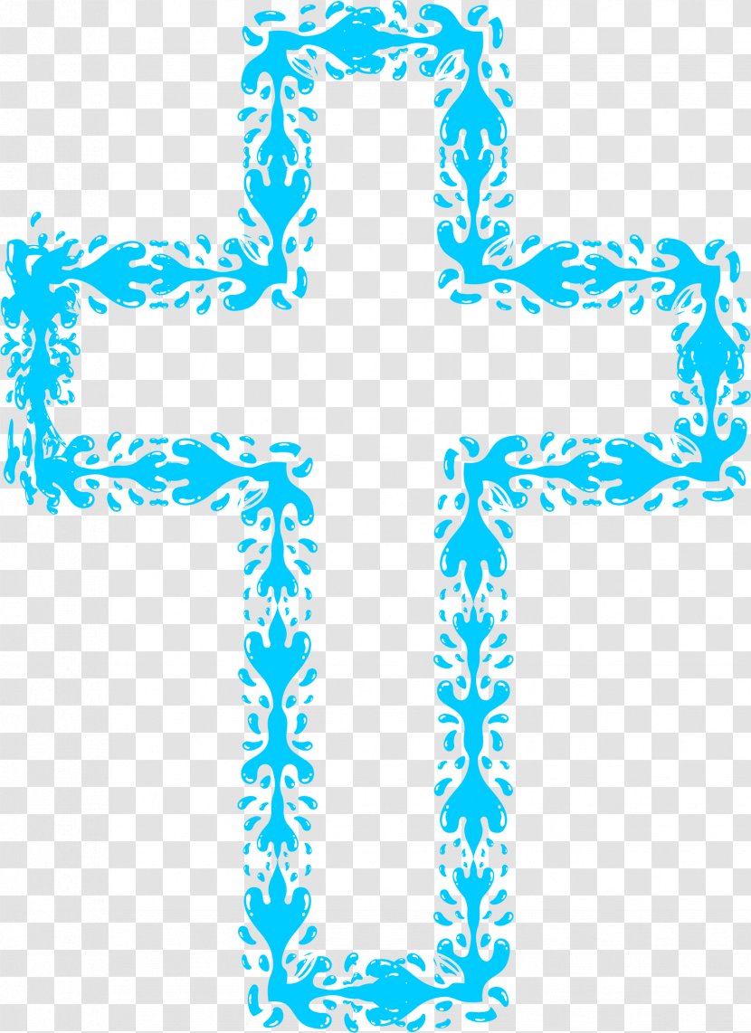 Christian Cross Clip Art - Baptism - Aqua Cliparts Transparent PNG