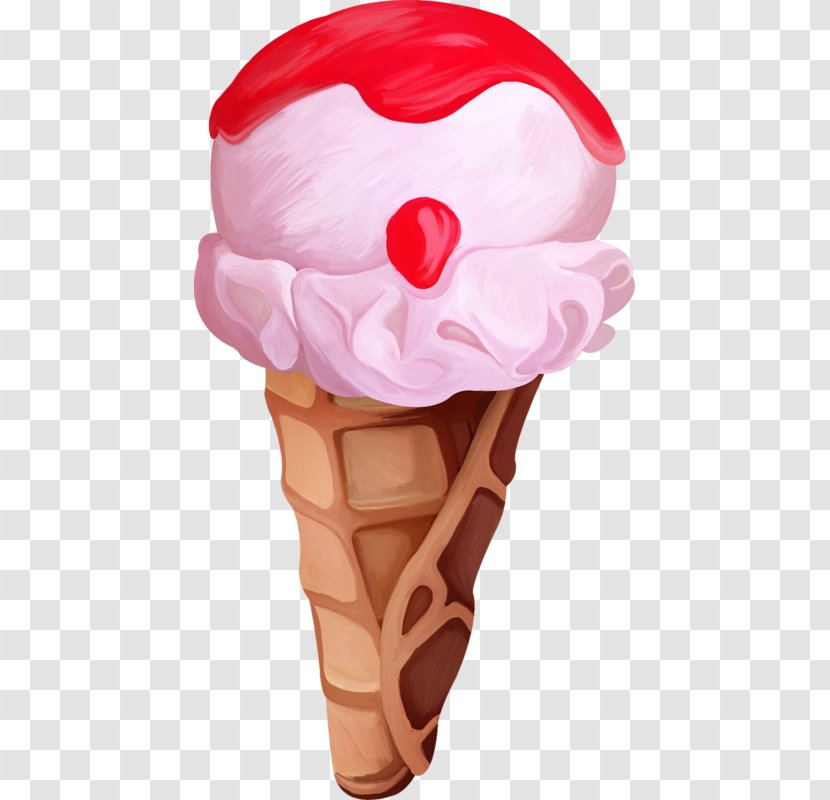 Neapolitan Ice Cream Strawberry Cone Milk - Merienda Transparent PNG
