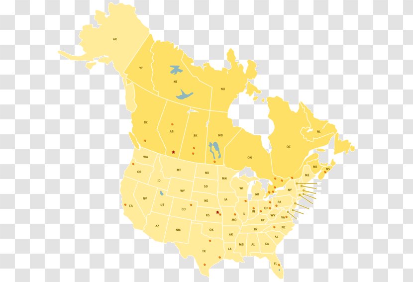 Douchegordijn Illustration Yellow Canada Shower - Tuberculosis - Aircondition Map Transparent PNG