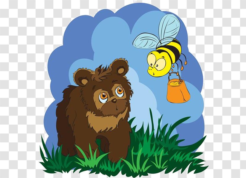 Bee Bear Cartoon Illustration - Frame - Bees Material Transparent PNG