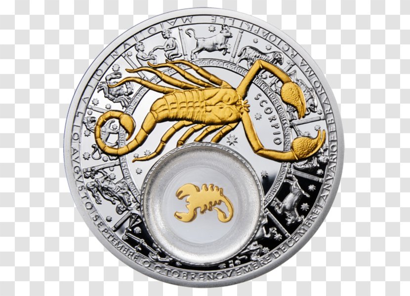 Zodiac Silver Coin Astrological Sign Gold - Gutachten Transparent PNG