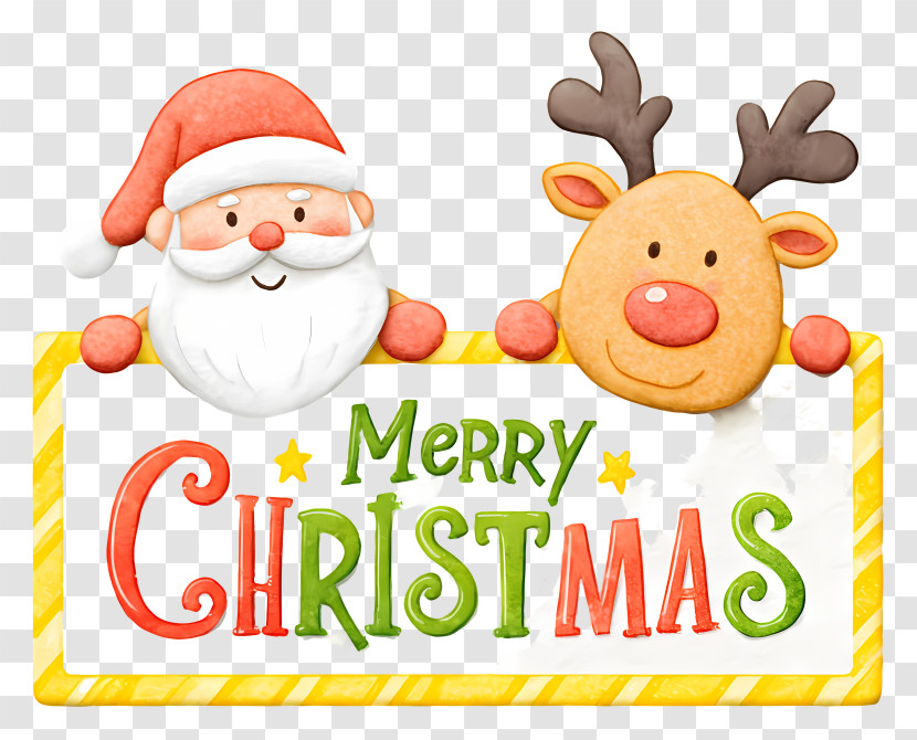 Merry Christmas - Merry Christmas Sign With Santa Transparent PNG