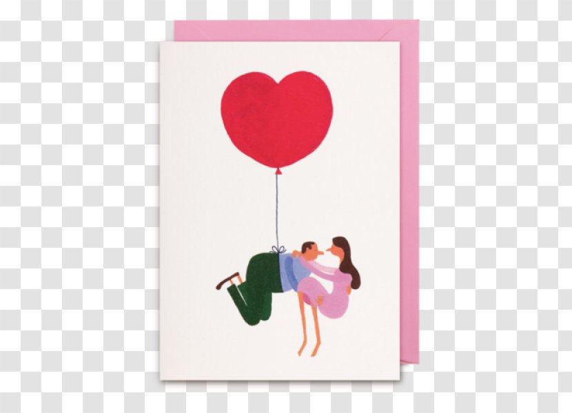 Flying Heart Brewing Balloon Pink M Greeting & Note Cards Transparent PNG