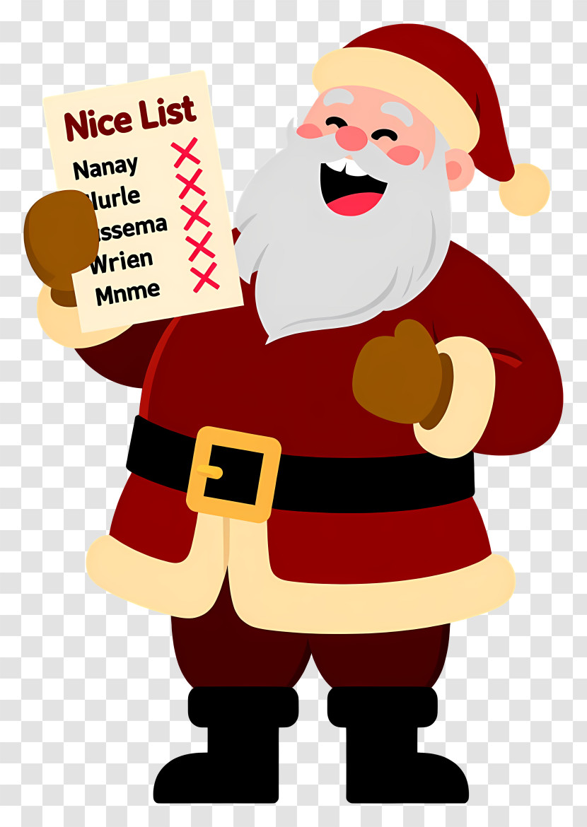 Naughty Santa Claus - Santa Holding Nice List Transparent PNG