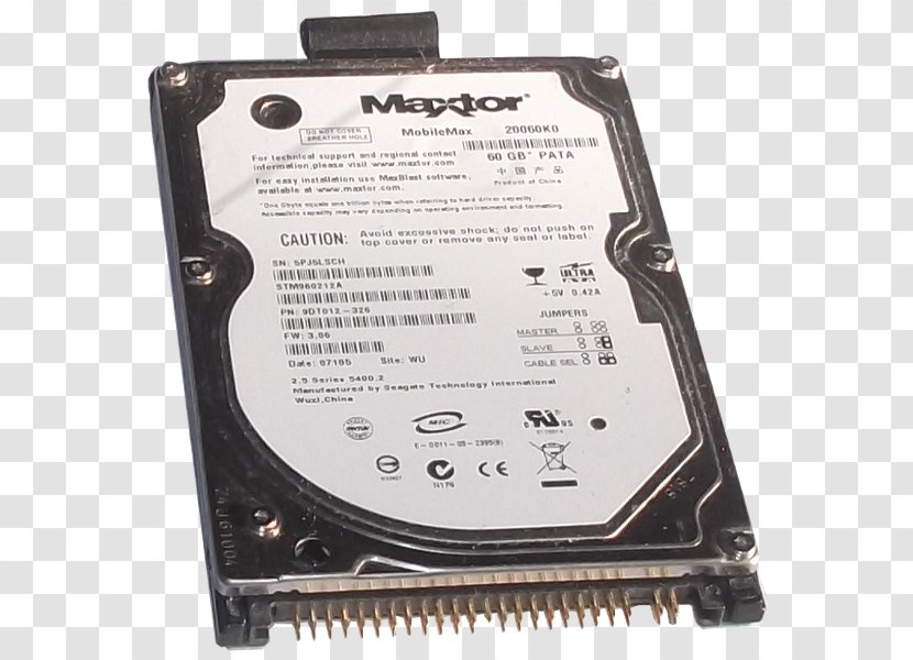 Hard Drives Data Storage Laptop Maxtor Parallel ATA - Disk Drive - Mobile Transparent PNG