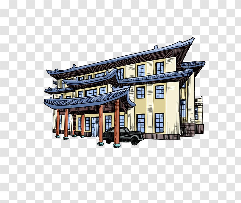 Facade Chinese Architecture China - Elevation Transparent PNG