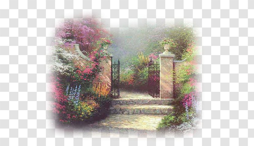 Oil Painting Art Canvas Garden - Landscape - Jardin Transparent PNG