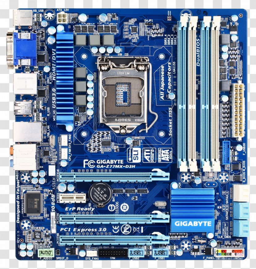 Graphics Cards & Video Adapters Motherboard Intel Computer Hardware Gigabyte Technology - Lga 1155 - Usb Icon Transparent PNG