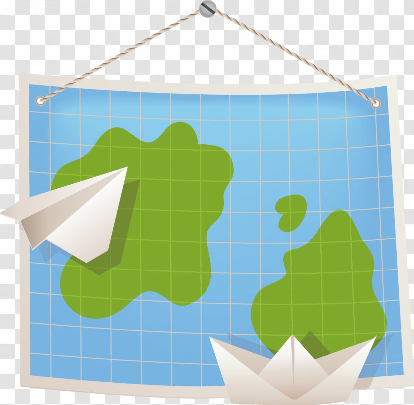 Airplane Paper Clip Art - Map Vector Transparent PNG