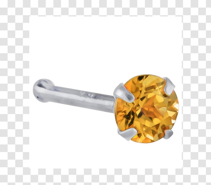 Earring Nose Piercing Cubic Zirconia Gold Bone - Body Jewellery Transparent PNG