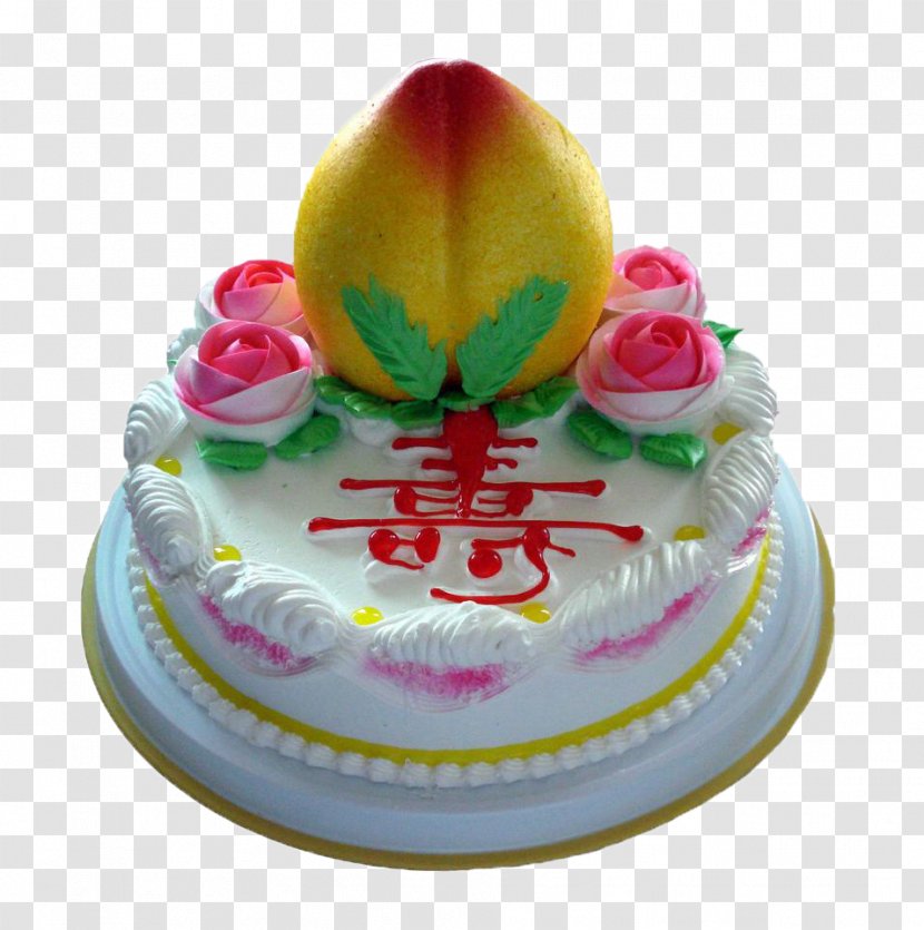 Birthday Cake Longevity Peach Chiffon Bakery Fruitcake Transparent PNG