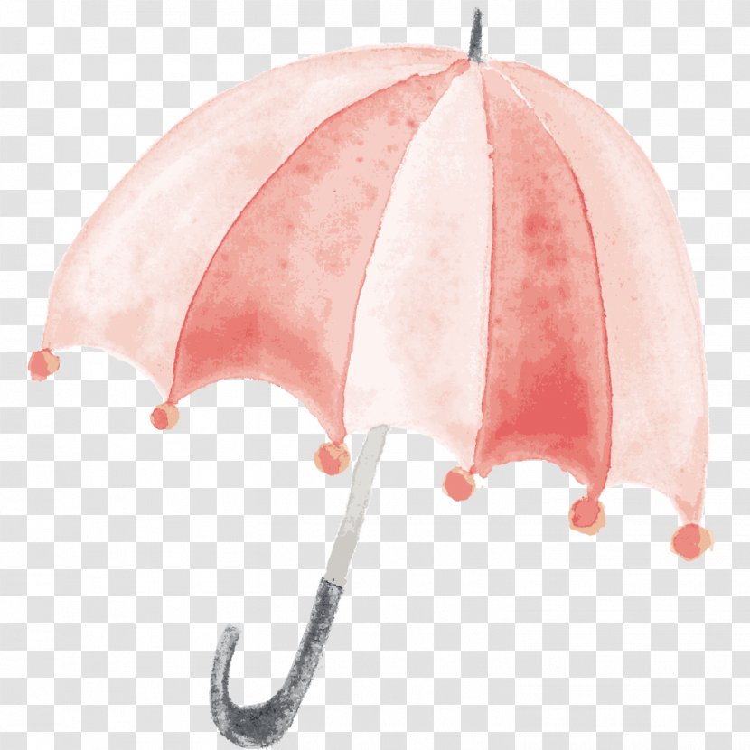 Umbrella Rain Pink Watercolor Painting Transparent PNG
