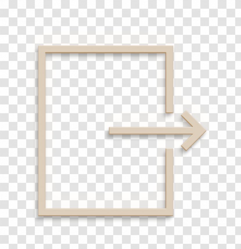Right Arrow - Out Icon - Rectangle Beige Transparent PNG