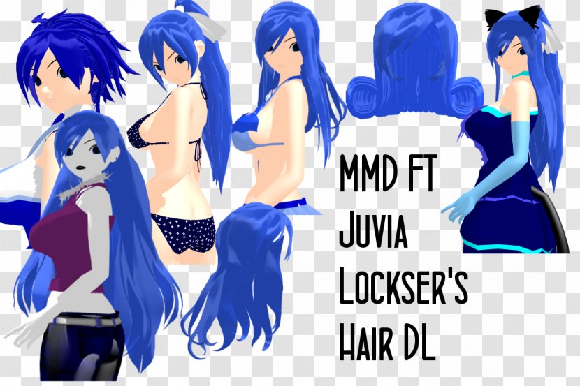 Juvia Lockser Gray Fullbuster Blue Hair Coloring - Cartoon Transparent PNG