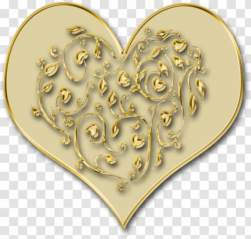Desktop Wallpaper Heart - Gold Transparent PNG