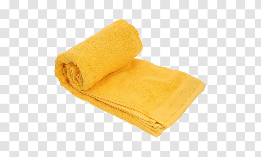 Towel Yellow Terrycloth Linens Textile - White Transparent PNG