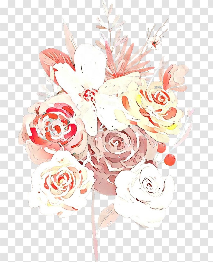 Bouquet Of Flowers Drawing - Watercolor Paint - Peach Rose Order Transparent PNG
