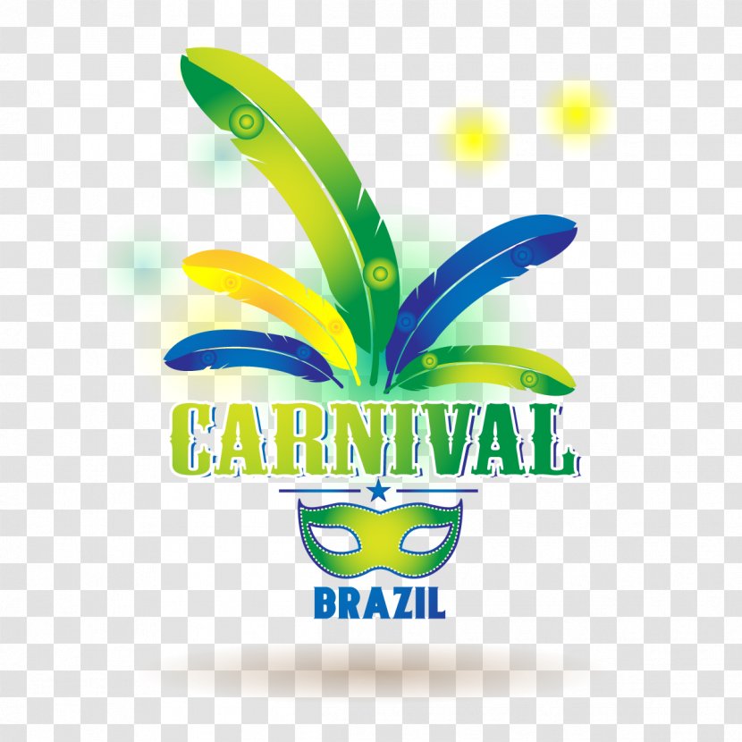 Carnival In Rio De Janeiro Brazilian - Festival - Party Green Mask With Feather Transparent PNG