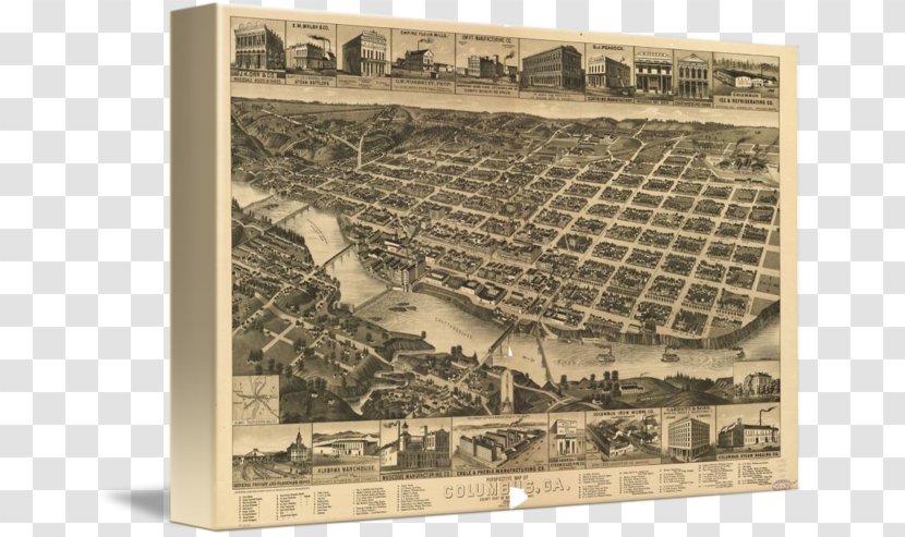 Columbus Map Art Stock Photography Printmaking - History - Bird's-eye View Transparent PNG