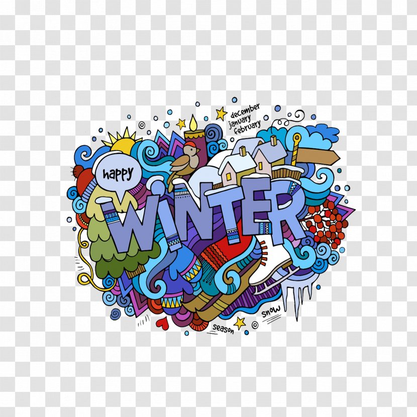 Winter Drawing Illustration - Art - Hand-painted Cartoon Transparent PNG