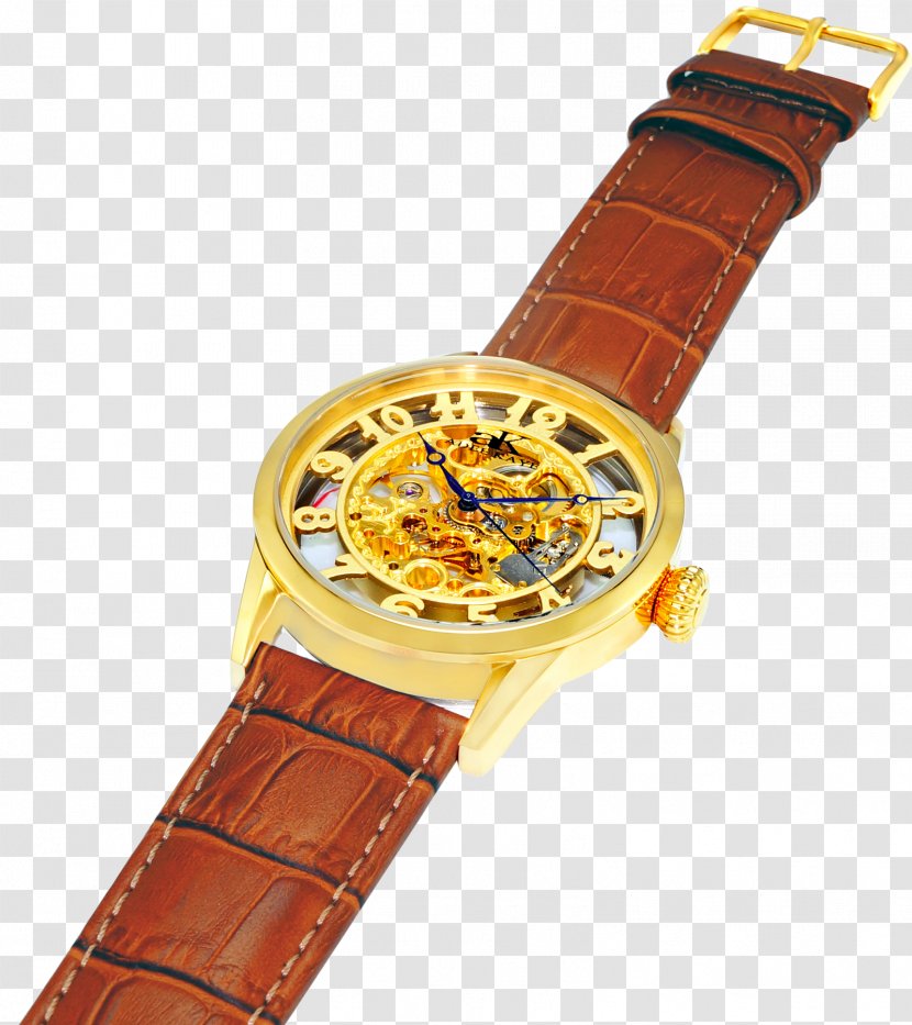 Watch Strap Brown Metal - Leather Transparent PNG