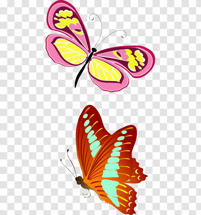 Butterfly Bee Euclidean Vector - Yellow - Fun Colorful Beautiful Animal Transparent PNG