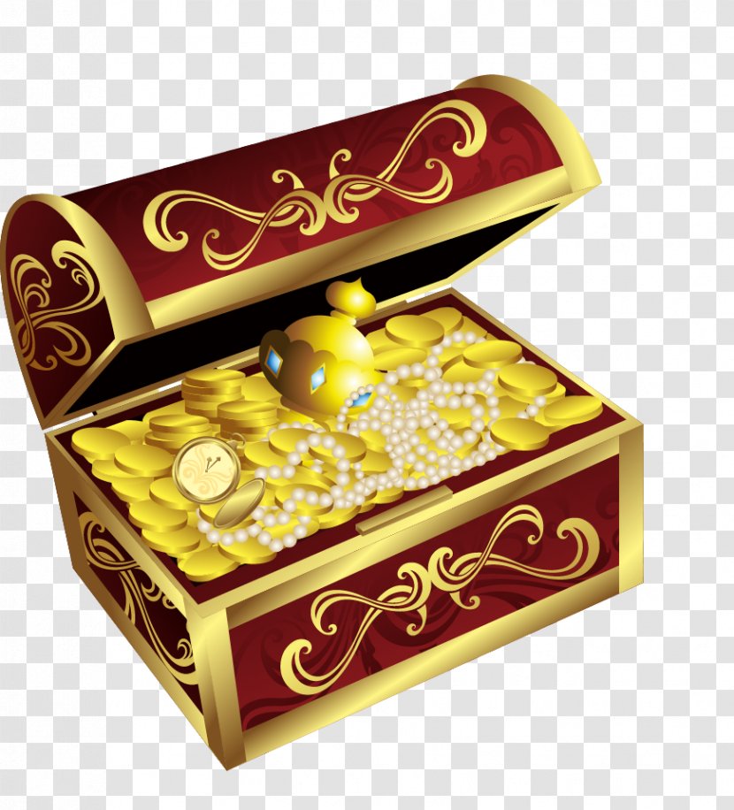 Jewellery Gold Casket Box - Chain - Cartoon Jewelry Transparent PNG