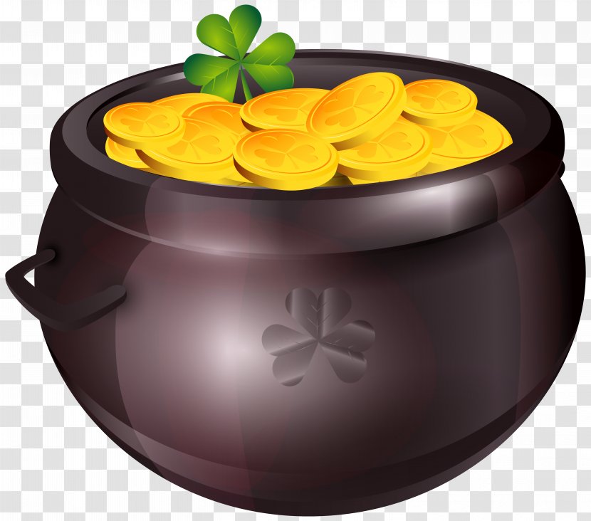 Gold Saint Patrick's Day Clip Art - Dish - Pot Of PNG Clipart Image Transparent PNG