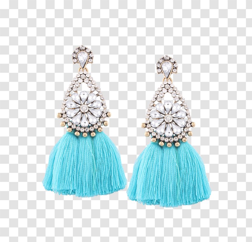Earring Imitation Gemstones & Rhinestones Tassel Jewellery Fringe - Fashion - Bling Dress Transparent PNG