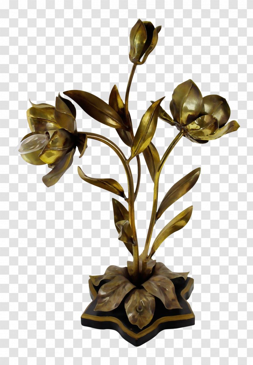 Flowering Plant Brass Bronze Vase - Tulip - Metal Transparent PNG
